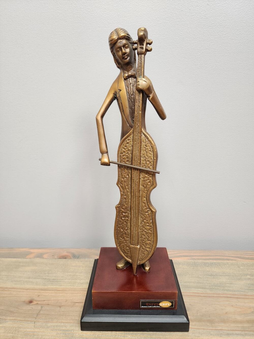 Broan Bronze Double Bass Sculpture 13"